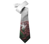 ShopQuality4U Wales Welsh Grunge Flag Mens Printed Neck Tie - Silk/Polyester - Great Gift - Half Tie Print