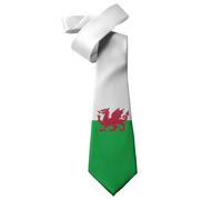 ShopQuality4U Welsh Flag design Mens Printed Neck Tie - Polyester - Great Gift - Half Tie Print