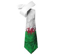 ShopQuality4U Welsh Flag Swirly ink design Mens Printed Neck Tie - Polyester - Great Gift - Half Tie Print