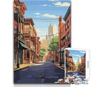 Shops in The City 1000 Piece Jigsaw Puzzles for Adults Teenagers Creative Problem Solving Game Heartfelt Memorable Gift Idea Size 38x52cm