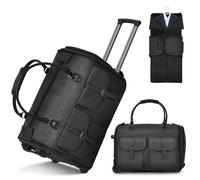 Shopsource Garment Bags for Travel, 2-in-1 Convertible Rolling Duffle Bag with Wheels, Modern Carry-on Travel Bag for Suits, Foldable Suit Bag, Telescopic Handle, Hanging Hook, Dark Grey, Garment