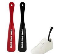 SHOPSURF BHOI Shoe Horn Flexible Strong Plastic Shoe Horn (2 Pcs) Comfortable & Slim Shape Shoe Horns Perfect for Taking Boots on and Off Ideal for Men Women Kids & Seniors (RED & BLACK 22CM)
