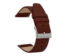 Shoptictoc Quick Release Leather Watch Band for Skagen - Light Brown - Slim Replacement Watch Strap for Skagen Smart Watch Bands and Classic Watches - Silver Buckle - 18mm