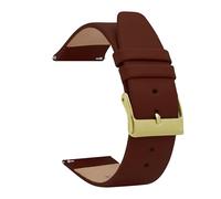 Shoptictoc Quick Release Womens Leather Watch Band for Skagen - Light Brown - Slim Replacement Watch Strap for Skagen Smart Watch Bands and Classic Watches - Gold Buckle - 12mm