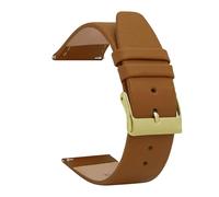 Shoptictoc Quick Release Womens Leather Watch Band for Skagen - Tan - Slim Replacement Watch Strap for Skagen Smart Watch Bands and Classic Watches - Gold Buckle - 16mm