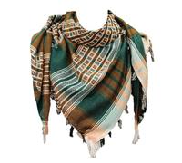 SHOPUKASA Cotton Shemagh Tactical Military Scarf Palestine Scarf Keffiyeh Head Neck Wrap for Men & Women + Paper Bag (Green-Olive)