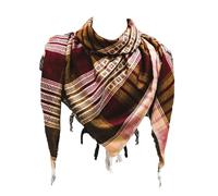 SHOPUKASA Cotton Shemagh Tactical Military Scarf Palestine Scarf Keffiyeh Head Neck Wrap for Men & Women + Paper Bag (Maroon-Olive)