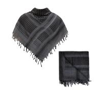 SHOPUKASA Cotton Shemagh Tactical Military Scarf Palestine Scarf Keffiyeh Head Neck Wrap for Men & Women + Paper Bag (Dark Grey)