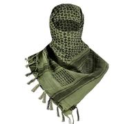 SHOPUKASA Cotton Shemagh Tactical Military Scarf Palestine Scarf Keffiyeh Head Neck Wrap for Men & Women + Paper Bag (Army Green)