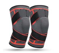 SHOPUKASA Knee Brace with Side stablizer - 2 Pack knee braces for Men and Women, Knee Sleeve for Running, Weightlifting, Gym, Workout, Sports (2X-Large (2 Pack))
