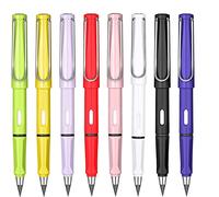 SHOPVILLA 2Pcs of Never Ending Inkless Pencils Infinity Everlasting Replaceable Graphite,Portable Eraser Reusable Unlimited Writing Triangle Golf Stationary Set For Kids