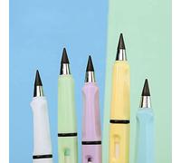 SHOPVILLA 3 Pcs Never Ending Inkless Pencils, Infinity Everlasting Replaceable Graphite, Portable Eraser Unlimited Writing Pencils | Triangle Golf Stationary Set (Multicolor)