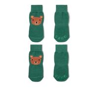 SHOPZO Bear Dog Socks Green X Small/Small, Cute design, Machine washable, Set of 4, Coordinating collection, Approximate Dimensions (Product) X Small/Small: H9 x W5 x D2cm