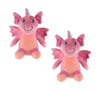 SHOPZO Lil Dragons Pet Toy - Pink - Pack of 2 - Take Your Pet's Playtime to a Fun and Fantastical Place - an Adorable Plush Pet Toy for Snuggling, Chewing, and Chasing