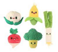 SHOPZO Little Veggies Pet Plush Toy - Assorted (Random Design, You Will Get Pack of 2) - Offering a Soft and Cuddly Texture - Add a Touch of Fun to Your Pet's Playtime