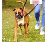 SHOPZO Optifit Dog Headcollar Black Large, Adjustable chin-strap, Additional padding, Stops Pulling, Customisable Fit, Reflective and Safe, Better Together Kind and Humane