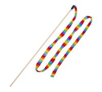SHOPZO Rainbow Cat Teaser Toy, Encourages natural instincts, Great for bonding, Textured material, Interactive toy, Approximate Dimensions (Product):One Size: H203 x W2 x D1cm
