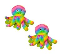 SHOPZO Rainbow Octopus Toy - Pack of 2 - Crinkles and Squeaks When Chewed or Squeezed - Treat Your Beloved Pet to This Fun and Interactive Chew Toy - Dogs Just Wanna Have Fun
