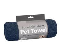 SHOPZO Super Absorbent Microfibre Pet Towel - Blue - Fast Drying Microfibre Towel Absorbs 2 Times More Than a Standard Towel - Dimensions: 112 x 70cm (Approx.)