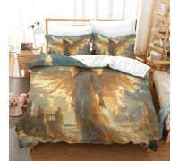 ShoraSlvan Angel 3D Printed Pure White Wings Quilt Cover Duvet Cover for Boys Girls Comforter Covers Soft Microfiber Bedding Set with Zipper Closure with Pillow Cases 3 Pieces Super King(260x220cm)