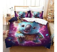ShoraSlvan Koala 3D Printed Duvet Cover Set 3 Pieces Bedspread Soft Microfiber with Zipper Closure，Pillowcases for Teens And Adults Double（200x200cm）