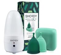 SHORDY Menstrual Cup and Steam Sterilizer for Beginners Kit, Set of 2 Period Cups (Small & Large), Electric Steam Sterilizer and Easy to Use Manual Heavy Flow, Tampons, Pads & Disc Alternative