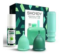 SHORDY Menstrual Cups with Applicator - Small & Large Period Cup Bundle | Beginner Friendly Insertion Tool, 12-Hr Leak-Free Comfort For Heavy & Light Flow, Safer Alternative To Pads Disc & Tampon