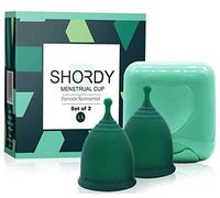 SHORDY Reuable Large Menstrual Cup - High Capacity Design for Age 30 Plus | Period Cup For Up To 12Hr Leak-Free Comfort, Postpartum, Active Sports, Swimming, Alternative To Disc & Tampons, 2-Pack