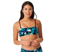 Shore Flower Horn Strapless Bikini Top - Blue/Dark Combination - S - 10