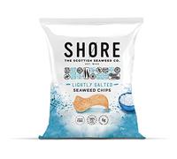 SHORE Lightly Salted Seaweed Chips | Vegan crisps | 24 x 25g bags | Lower in calories, Plant-based, High in Fibre