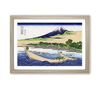 Shore of TAGO Bay Ejiri at Tokaido by Katsushika Hokusai Framed Print | A2 Oak Framed Wall Art | Ready to Hang | Asian Nature Picture | Living Room Bedroom Lounge Office