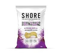 SHORE Peking Duck Flavour Seaweed Chips | Vegan crisps | 12 x 80g share bags | Lower in calories, Plant-based, High in Fibre