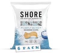 Shore Seaweed Lightly Salted Chips,(Pack of 6 x 25g) - Vegan, Plant-based crisps - Low Calorie Snacks, Low Fat, Source of Fibre