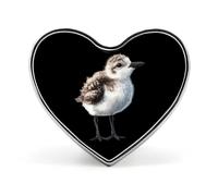 Shorebird Chick Badge Pin Brooch Heart Shape Button Aluminum Decor for Backpacks Hats