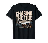 Shorebird Watcher Sanderling Running Ocean Shoreline Coastal T-Shirt