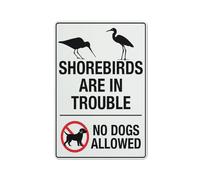 Shorebirds Are In Trouble No Dogs Allowed Sign Sign, 8 X 12 Grade Reflective Sheeting Rust Free Aluminum, Weather Resistant, Waterproof, Easy To Mount