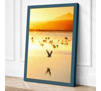 Shorebirds at Golden Hour Canvas Wall Art Print 30x20 Inch