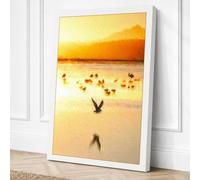 Shorebirds at Golden Hour Canvas Wall Art Print 30x20 Inch
