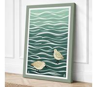 Shorebirds at Rest Coastal Canvas Wall Art Print 18x12 Inch