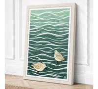 Shorebirds at Rest Coastal Canvas Wall Art Print 18x12 Inch