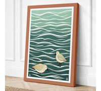 Shorebirds at Rest Coastal Canvas Wall Art Print 24x16 Inch