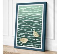 Shorebirds at Rest Coastal Canvas Wall Art Print 30x20 Inch