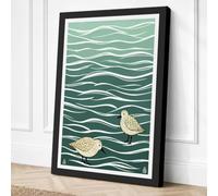 Shorebirds at Rest Coastal Canvas Wall Art Print 36x24 Inch