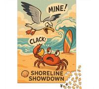Shoreline Showdown Crab Vs. Seagull 1000 Piece Jigsaw, 38x26cm/1000pcs | For shared family time, this adult jigsaw puzzle with 1000 pieces suits longer sessions for adults who enjoy a steady.
