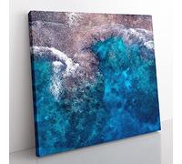 Shores in Lelepa Island in Vanuatu Painting Modern Canvas Wall Art Print Ready to Hang, Framed Picture for Living Room Bedroom Home Office Décor, 50x50 cm (20x20 Inch)