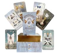 Shores Of Moon Heavenly Soul Tarot Deck with Guidebook & Box - 78 Cards Complete Full Deck Classic Art Divination Tool, Gold