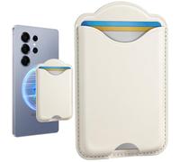 Shorogyt Compatible with Magsafe Wallet Magnetic Card Holder - Phone Wallet for Samsung Galaxy S25 Series, for iPhone 16/15/14/13/12 Series for Women Men for Apple Mag RFID Magnet Fit 3 Cards, White