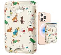 Shorogyt Compatible with Magsafe Wallet Magnetic Card Holder - Phone Wallets Cute Pattern for Women Teen Girls Ultra-Thin for iPhone 16/15/14/13/12 Series Slim for Apple Mag RFID Magnet, Fit 3 Cards