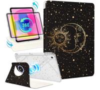 Shorogyt for iPad A16 11th Generation 11 inch 2025 /for i Pad 10th Generation case Magnetic Stand for Women - Cute Design 360 Degree Rotating Covers Girls Kids with Pencil Holder,Star Moon