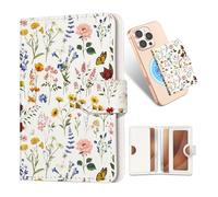 Shorogyt for Magnetic Phone Wallet Compatible with Magsafe Card Holder -Cute Luxury Slim Leather Mag Wallets for Women Fit 4 Cards,for iPhone 17/16/15/14/13/12 Series for Apple RFID Magnet, Retro